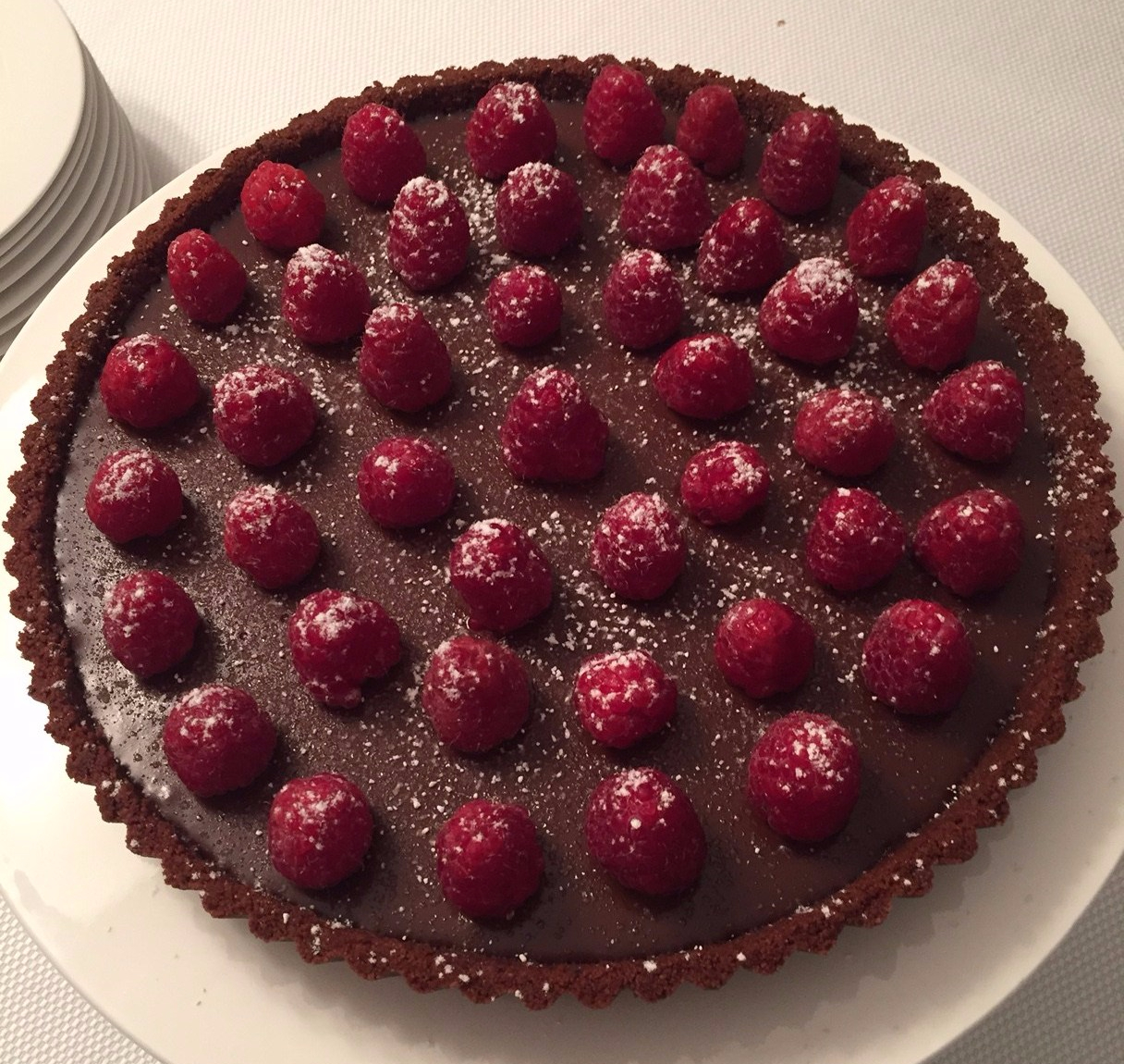 Dark Chocolate and Raspberry Tart