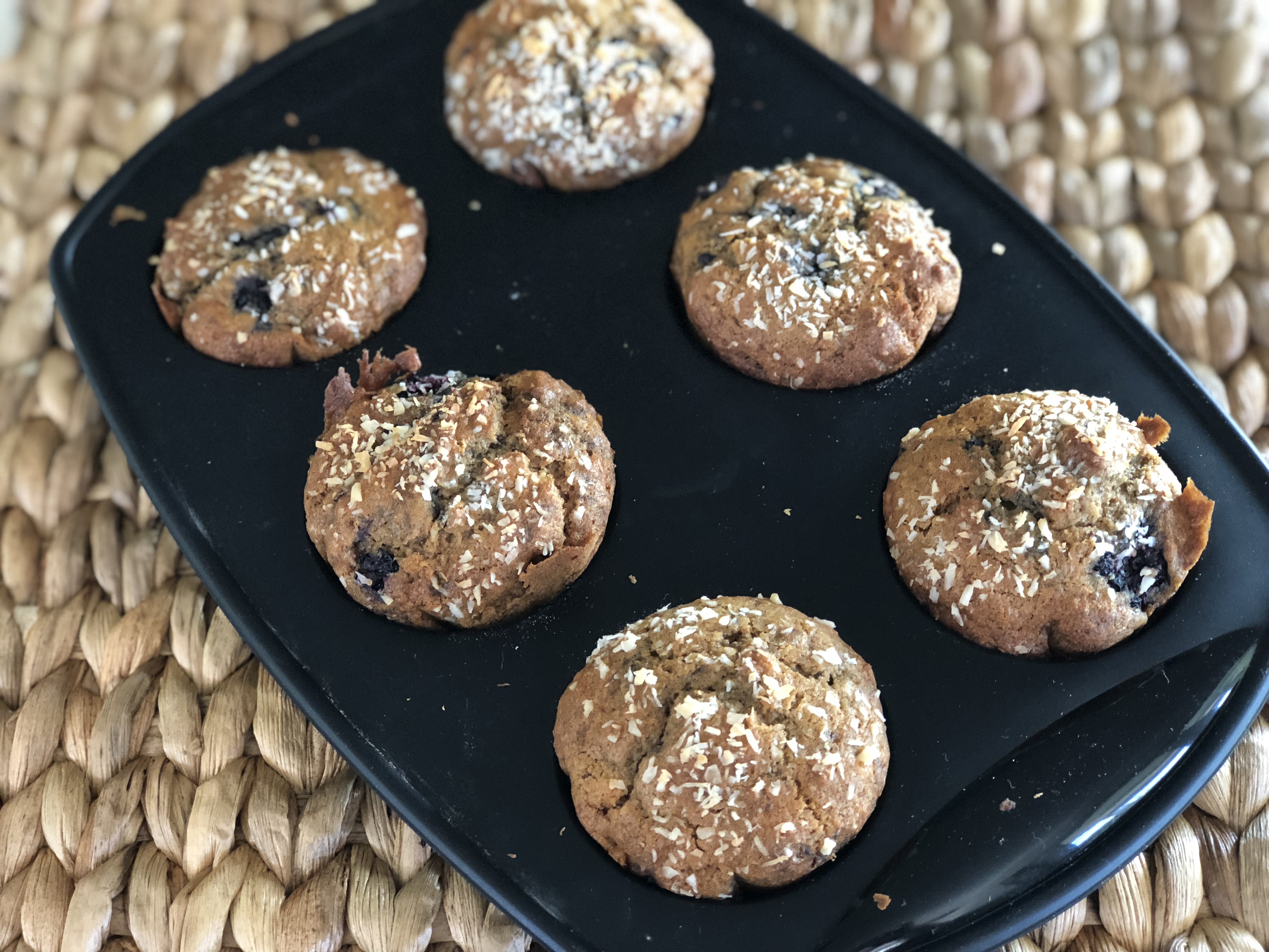 BlackberryandCoconut muffins in tray 2