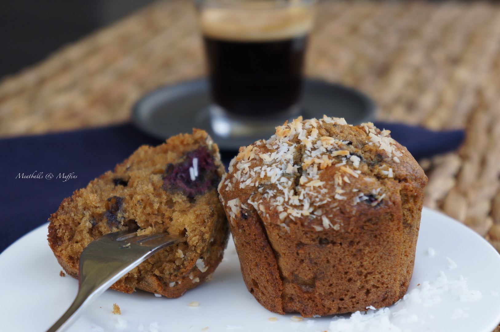 BlackberryandCoconut Muffins with fork