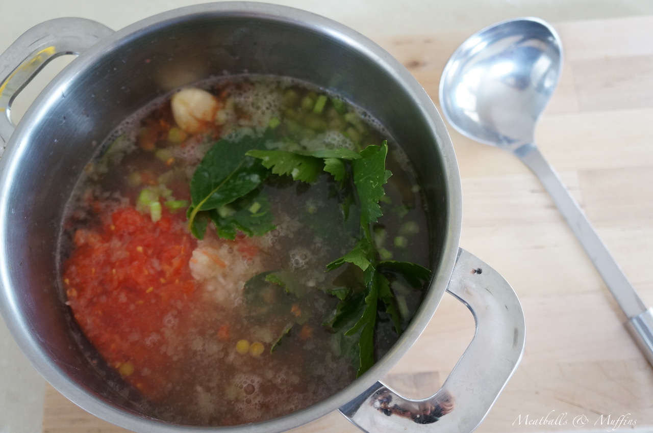 Lentil soup in pot 2