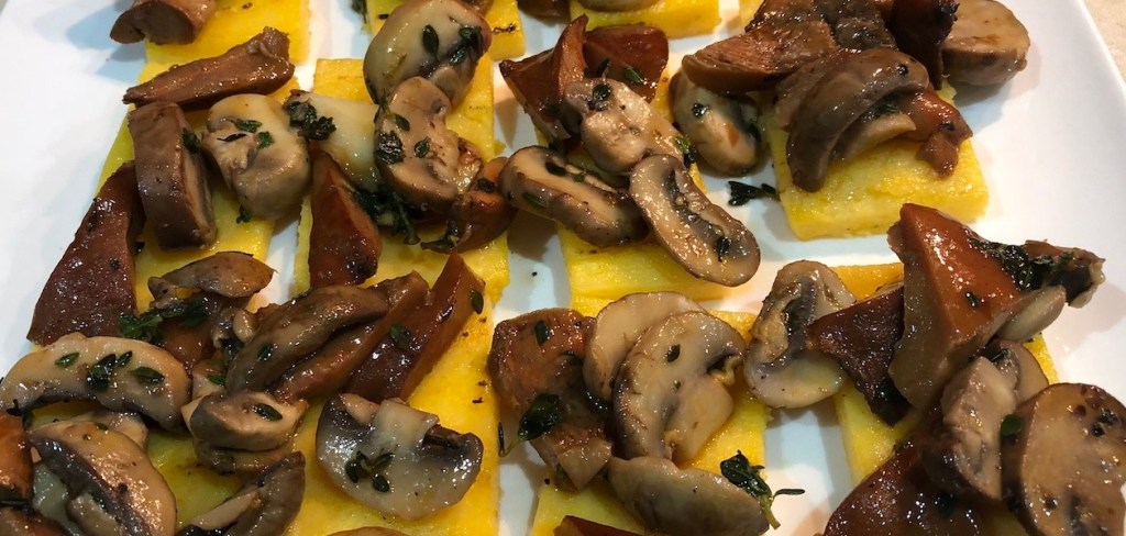 Polenta and Mushroom Bites