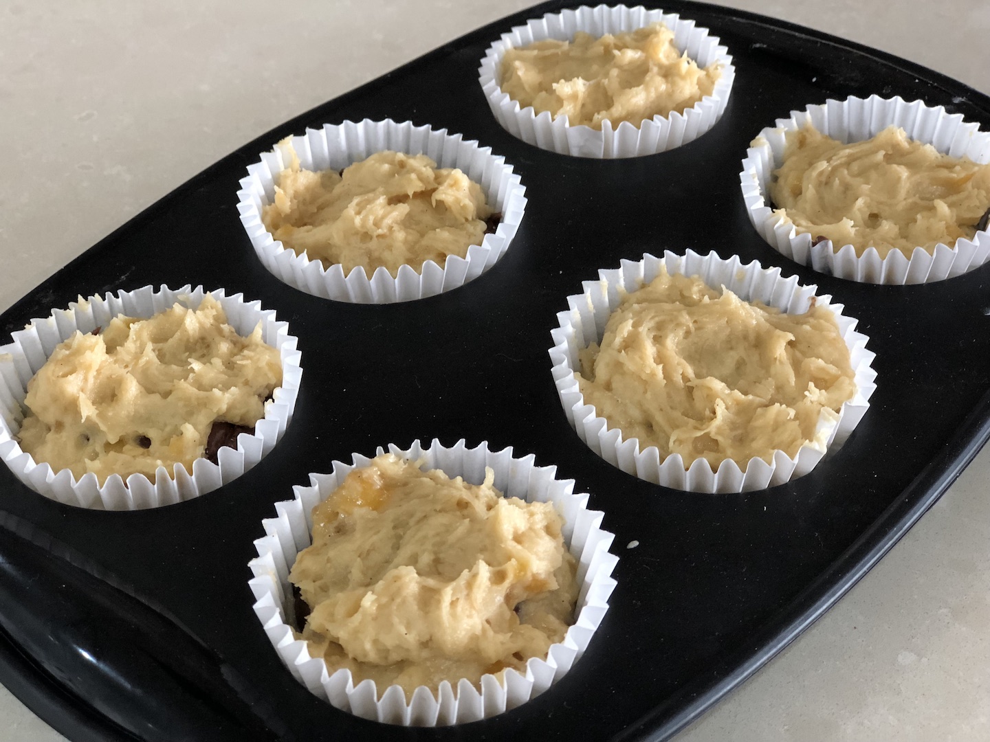 Banana &amp; Nutella Muffins uncooked