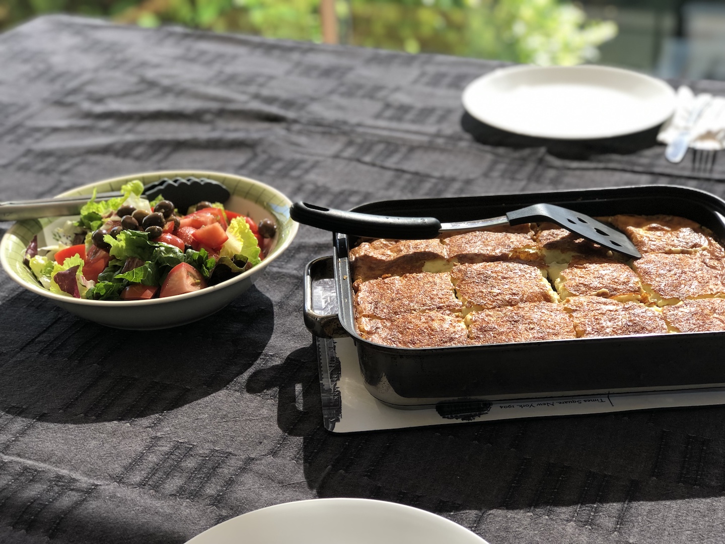 Moussaka and salad